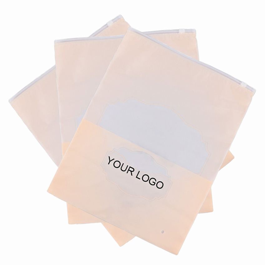 Custom Promotional Resealing Transparent Ziplock Bags Pvc Plastic Clothing Packaging Frosted Zipper Bags Printed Logo